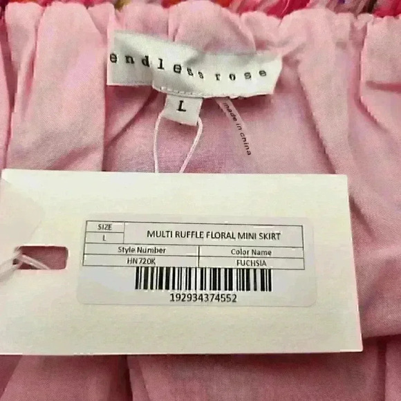 Endless Rose Pink Floral Large Multi-Tiered Ruffle Mini Skirt for Spring Summer - Picture 8 of 13